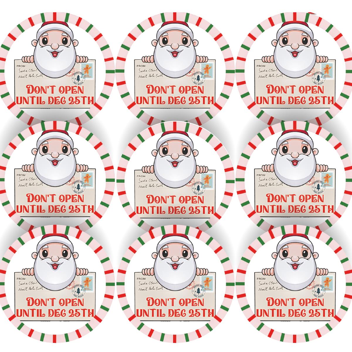 144 Don't Open Until Dec 25th Christmas Santa Stickers for Teachers, Parents 30mm diameter