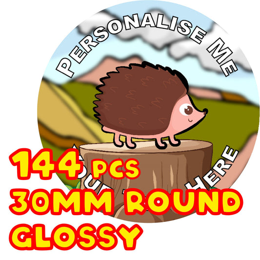 144 Personalised Hedgehog 30mm Reward Stickers for School Teachers, Parents and Nursery