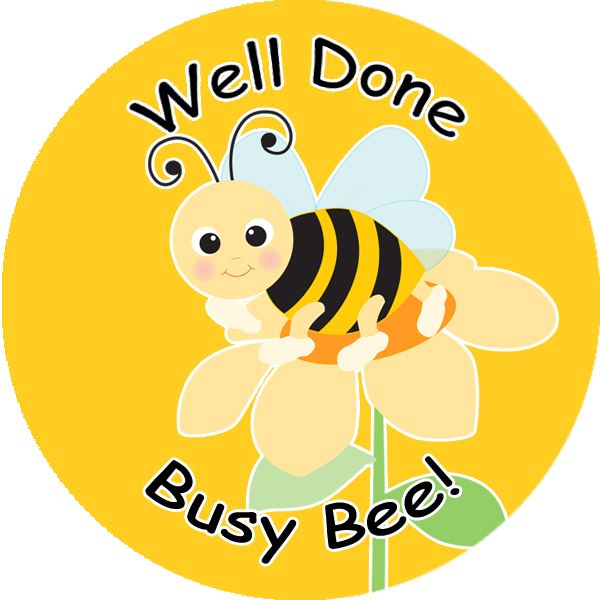 144 Well Done Busy Bee 30mm Reward Stickers for School Teachers, Parents and Nursery