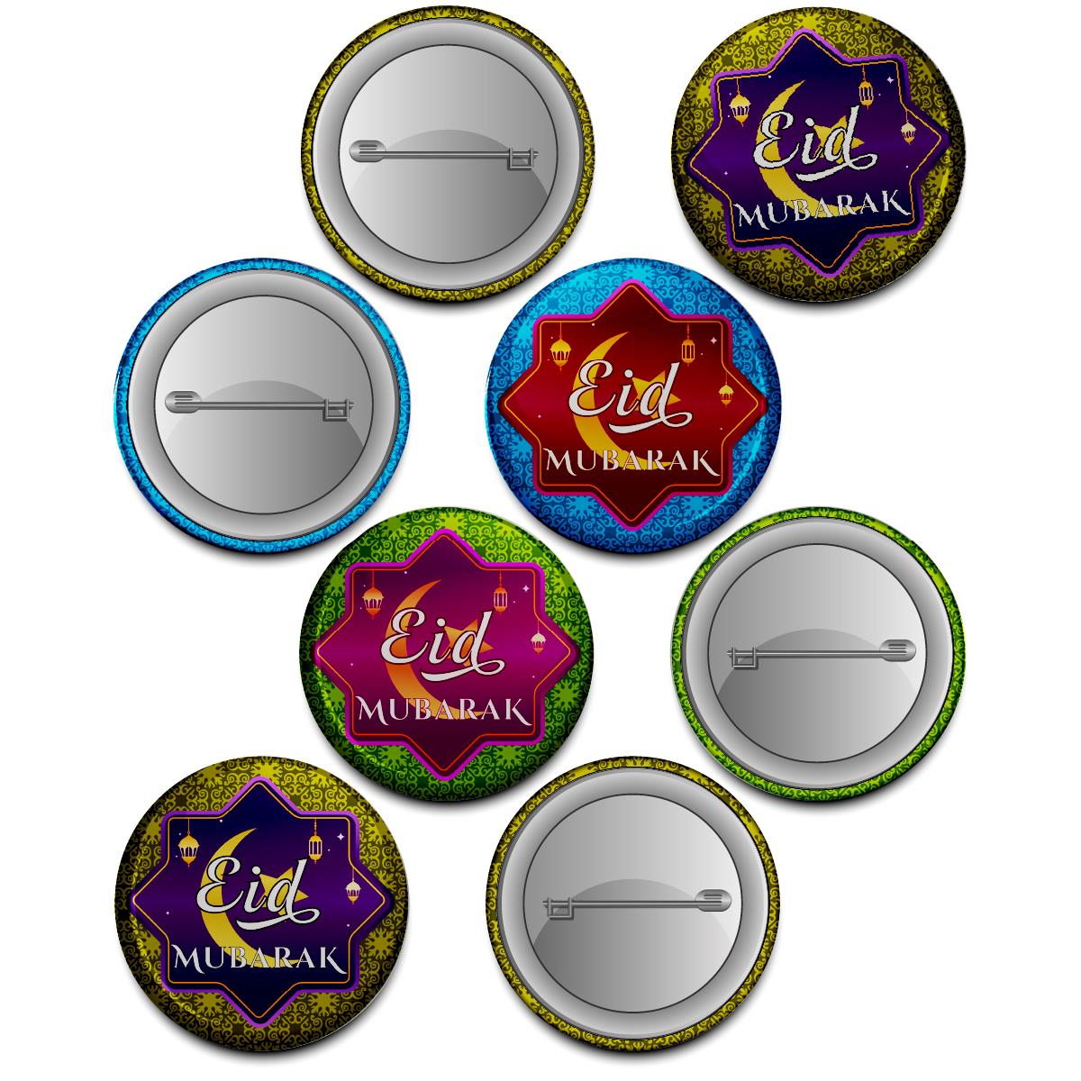 Eid Mubarak - End Of Ramadan Badge 38mm (Pack of 20 Pin Badges - 38mm)