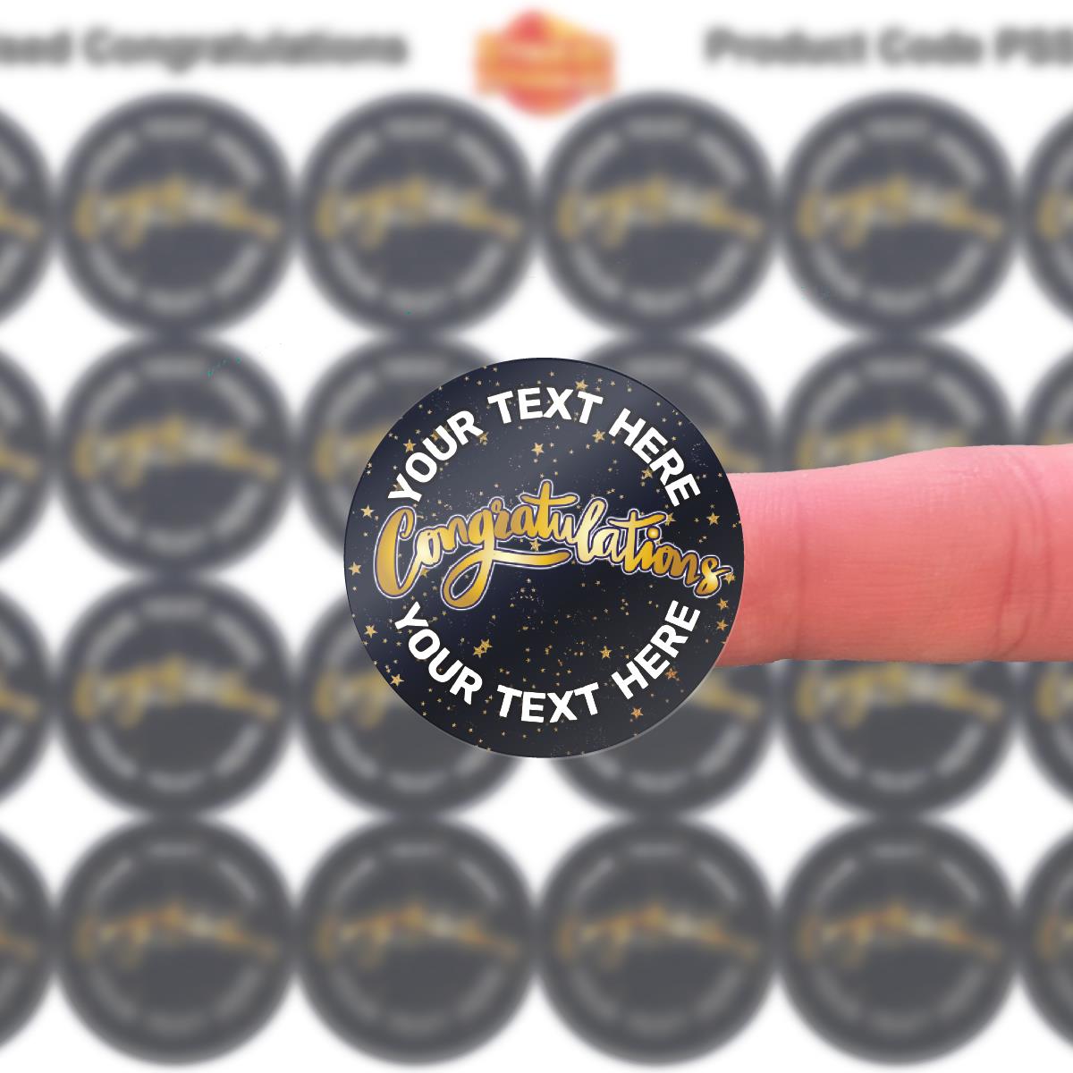 144 Personalised Congratulations 30mm Reward Stickers for School Teachers, Parents