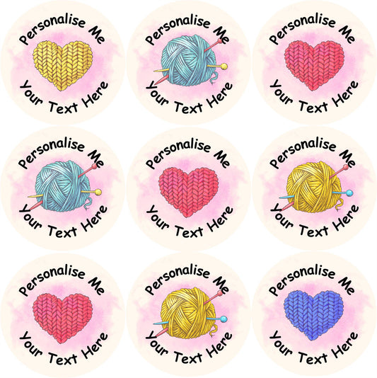144 Personalised Knitted Wool 30mm Reward Stickers for School Teachers, Parents and Nursery