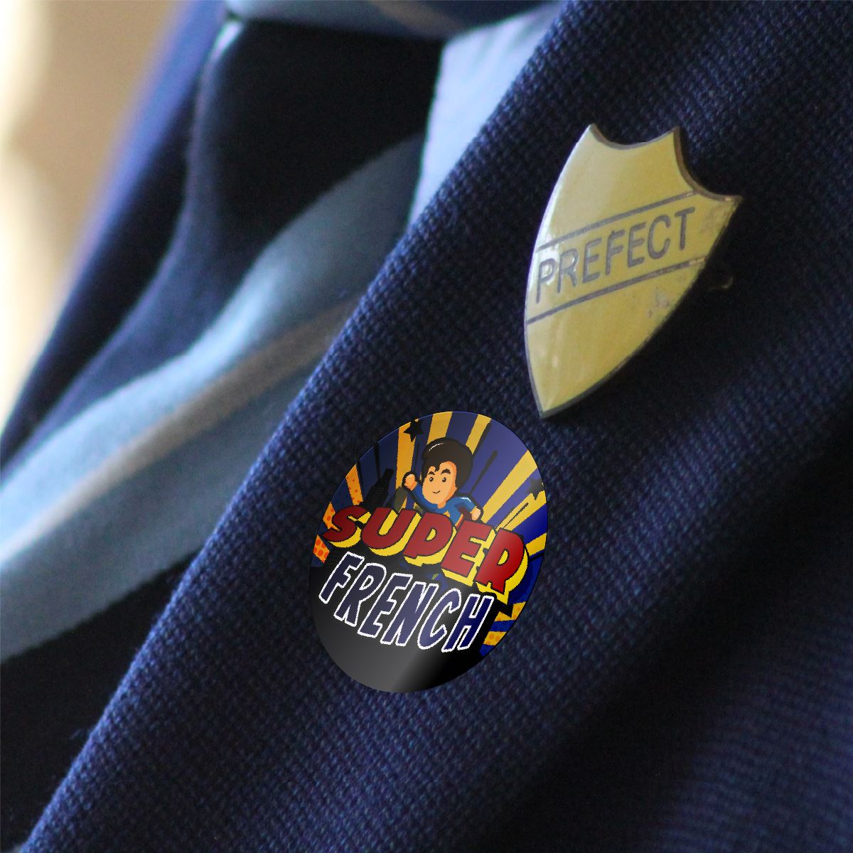 144 French Superhero Comic Stickers - 30mm - Glossy Reward Stickers for Teachers & Parents