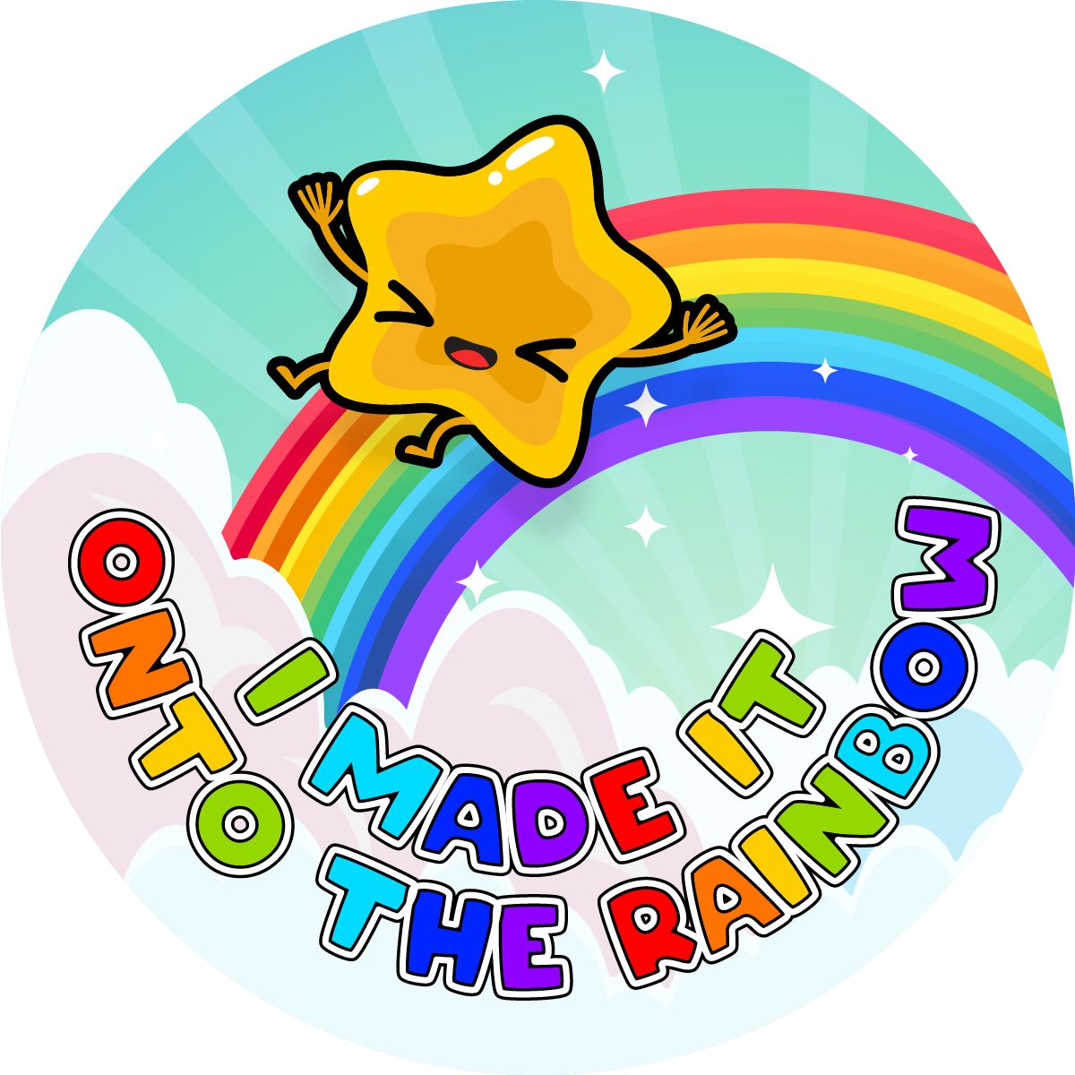 144 I Made It Onto The Rainbow 30mm Stickers Glossy Reward Stickers for School Teachers, Parents and Nursery
