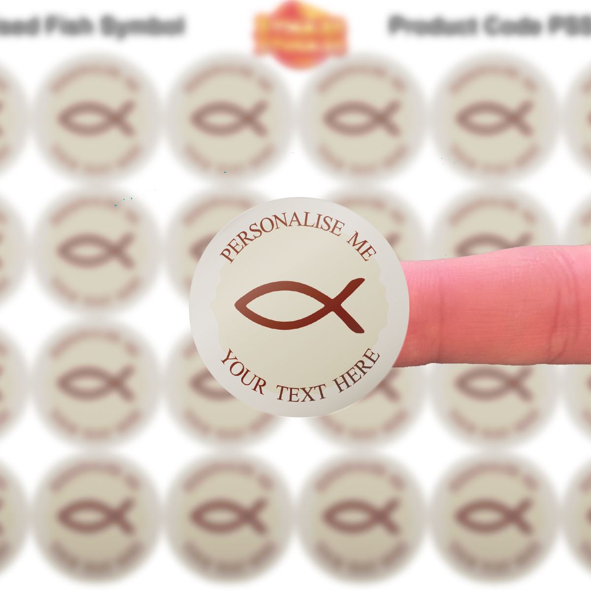 144 Fish Personalised 30mm Reward Stickers for School Teachers