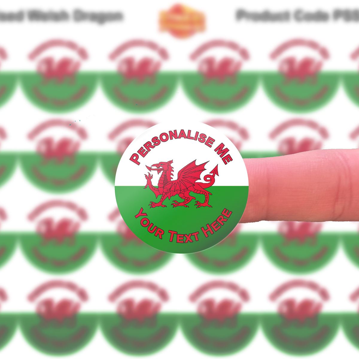 144 Welsh Dragon Flag Personalised 30mm Reward Stickers for School Teachers, Parents and Nursery