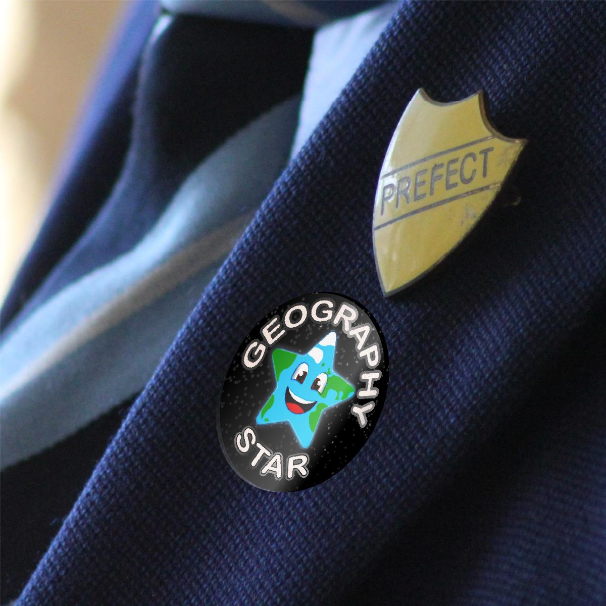 144 Star Geography - 30mm - Glossy Reward Stickers for Teachers & Parents