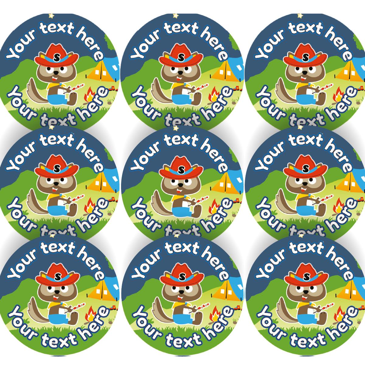 144 Personalised Camp Beavers 30mm Forest School Scout Reward Stickers for School Teachers, Parents and Nursery
