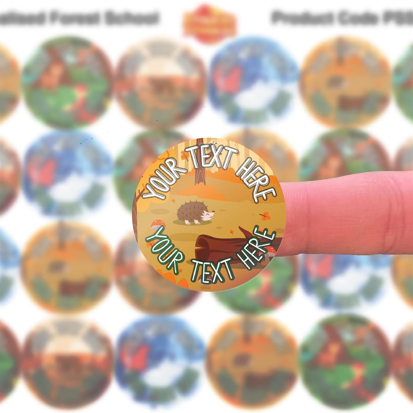 144 Personalised Forest School Party 30mm Reward Stickers for School Teachers, Parents and Nursery
