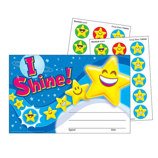 I Shine! Emojis Recognition Awards & Matching Scented Star Smiles Stickers