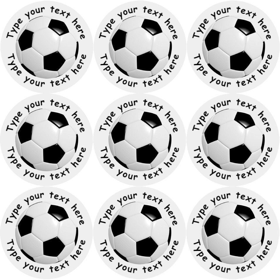 144 Personalised Football 30mm Reward Stickers for School Teachers, Party Bag, Parents and Nursery