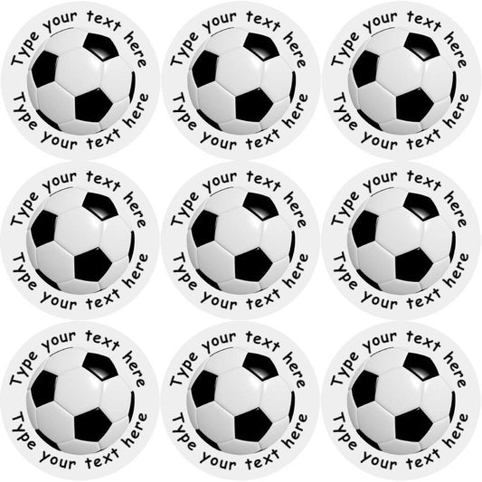144 Personalised Football 30mm Reward Stickers for School Teachers, Party Bag, Parents and Nursery