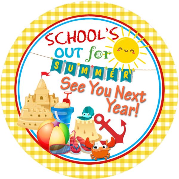 144 Schools out for Summer - End of Term Year Teacher Reward Stickers Size 30mm