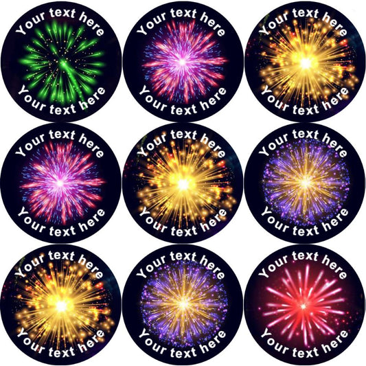 144 Fireworks Personalised 30mm Reward Stickers for School Teachers, Parents and Nursery