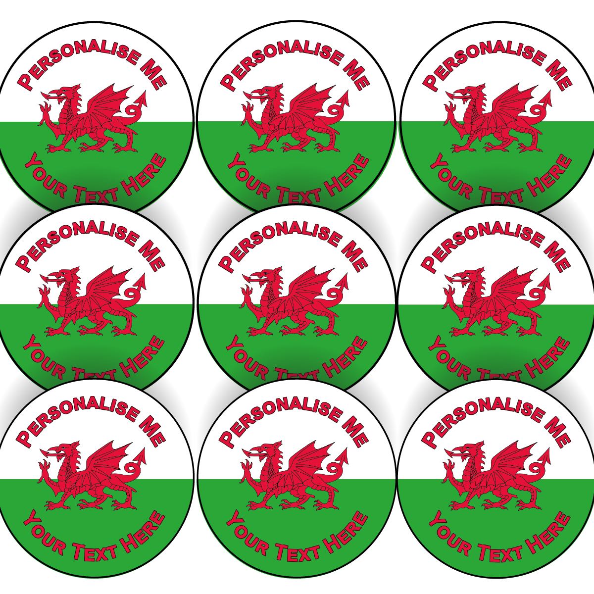 144 Welsh Dragon Flag Personalised 30mm Reward Stickers for School Teachers, Parents and Nursery