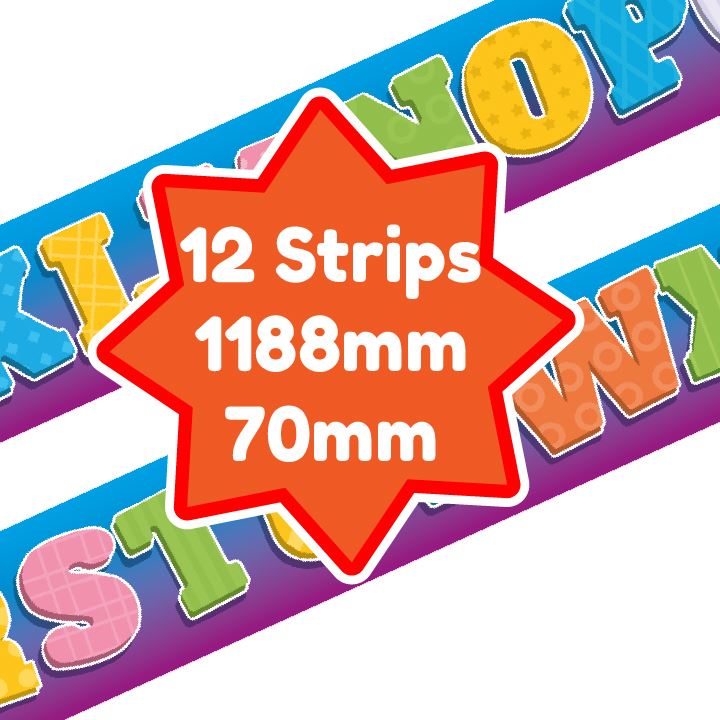 Alphabet ABC Classroom Trimmers 14.25m long Notice Board A to Z Display Borders