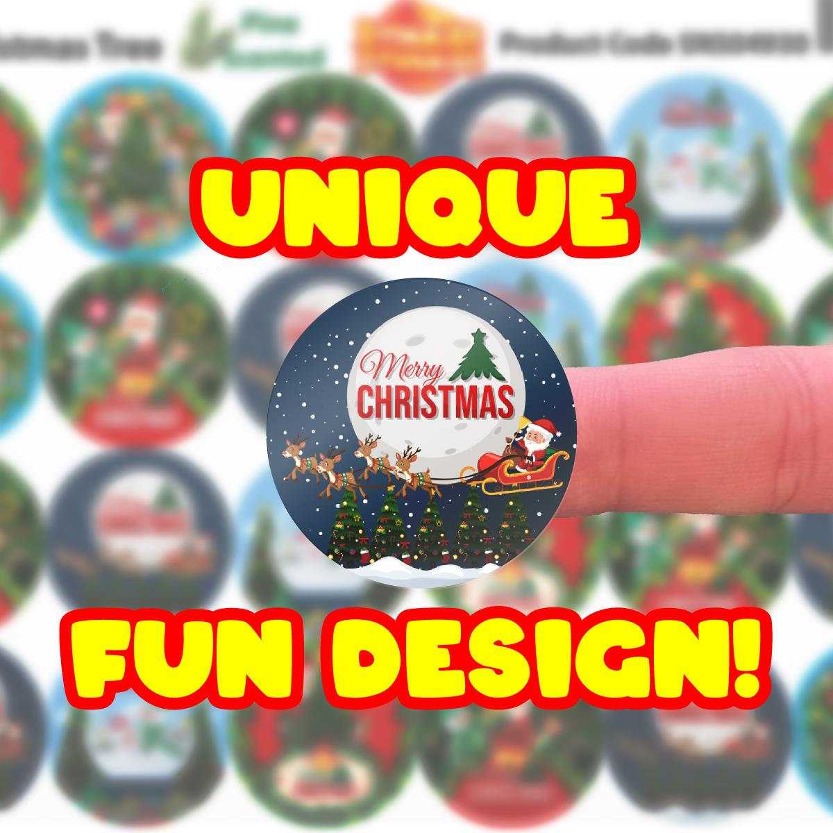 120 Merry Christmas Tree Pine Scented Stickers - 30mm Scented Stickers - For Teachers Nursery Parents