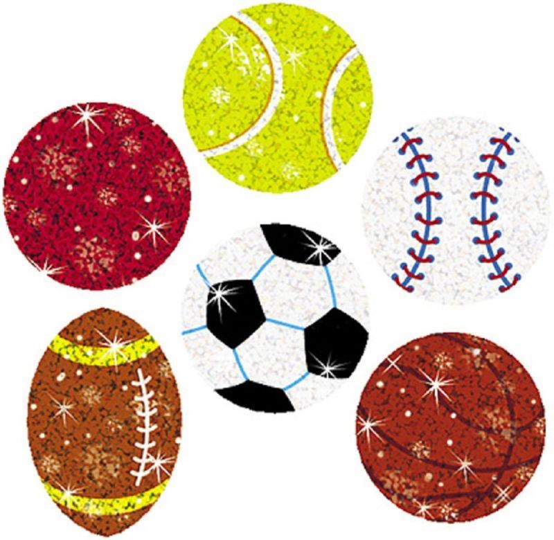 72 Star Sports Sparkle Reward Stickers