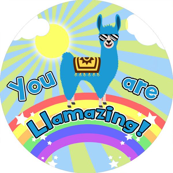 144 Llama Praise Words 30mm Reward Stickers for Teachers and Parents