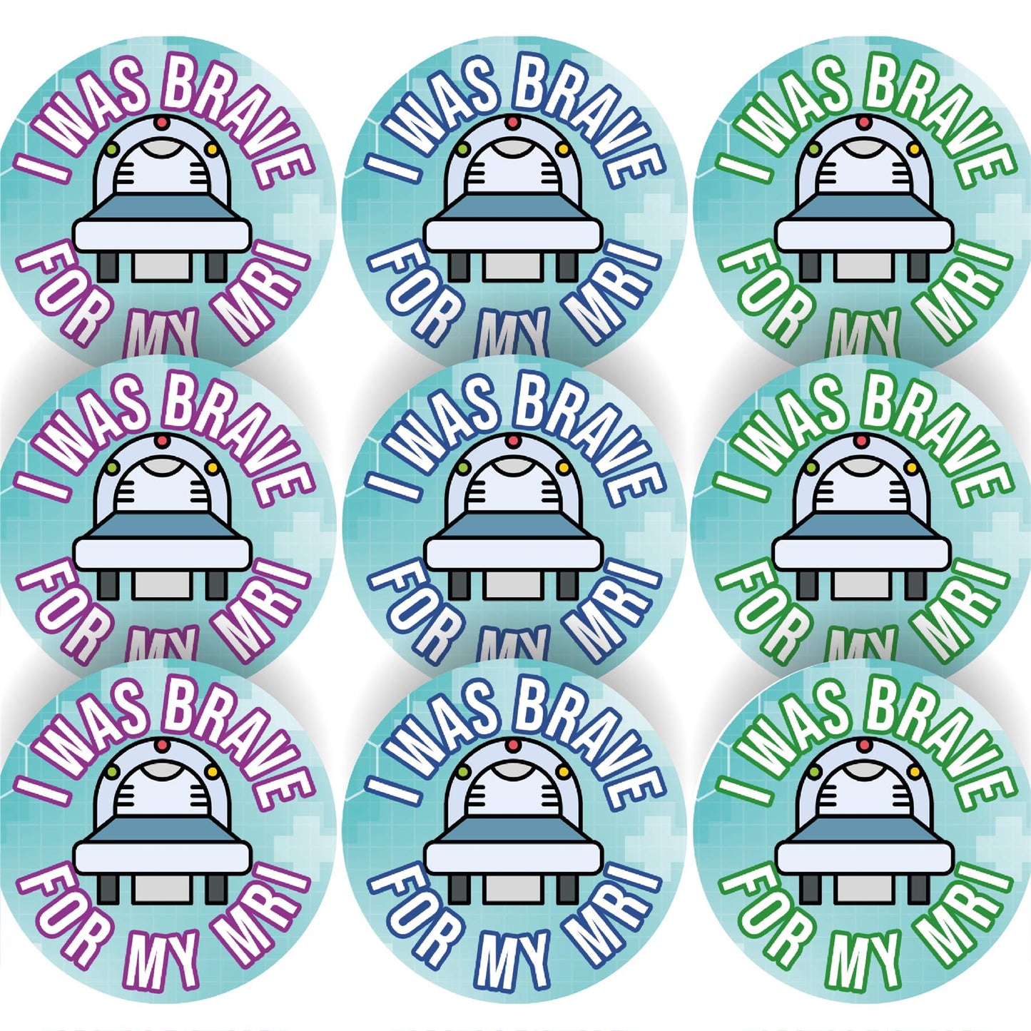 144 I Was Brave For My MRI Award 30mm Reward Stickers for Nurses, Doctors, Radiographers