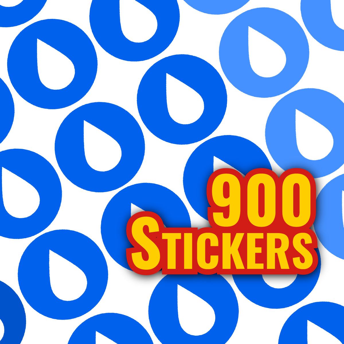 900 Colourful Mini Blue Tone Droplets Dot 10mm Glossy Spot Stickers - Journal Tracker Stickers