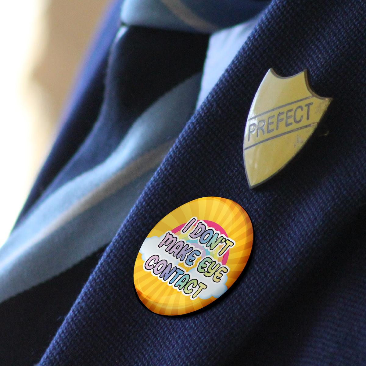 20 x I Don't Make Eye Contact Button Badges (Pack of 20 Pin Badges - 38mm)