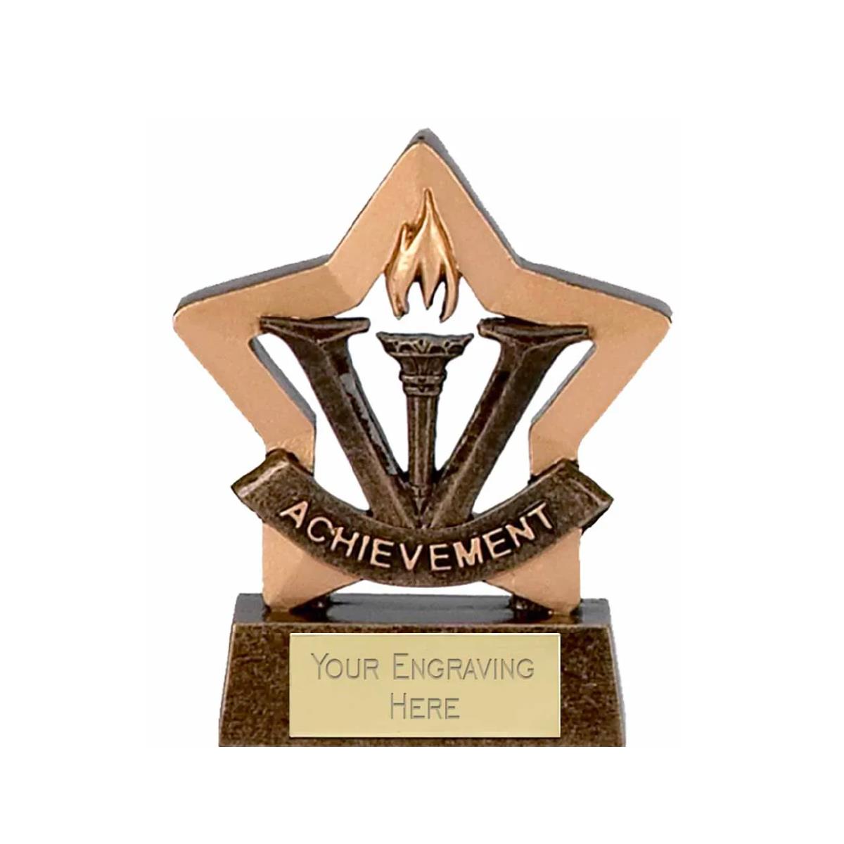 Mini Star Achievement Award Trophy 8cm Resin FREE engraving and Certificate