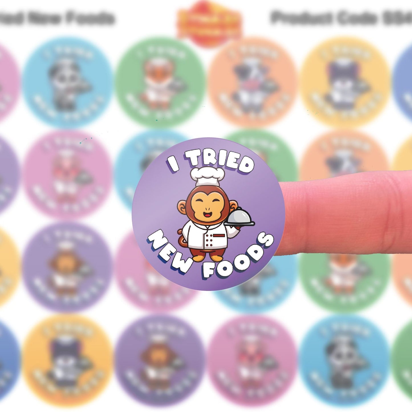 144 I Tried New Foods Reward Stickers 30mm Toddler Training Reward Stickers for Teachers or Parents