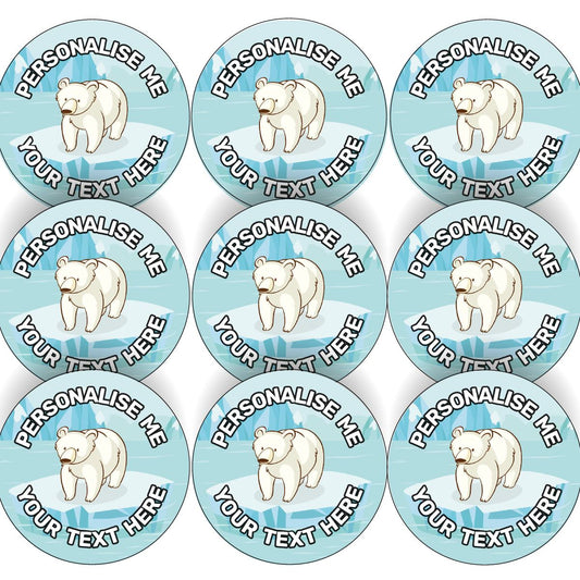 Polar Bear Personalised 30mm Reward Stickers for School Teachers, Parents and Nursery