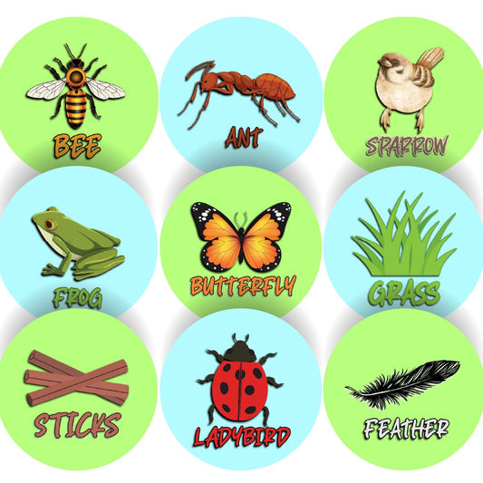 144 Outdoor Scavenger Adventure Camping Stickers - 30mm - Glossy Reward Stickers for Scouts Forest School