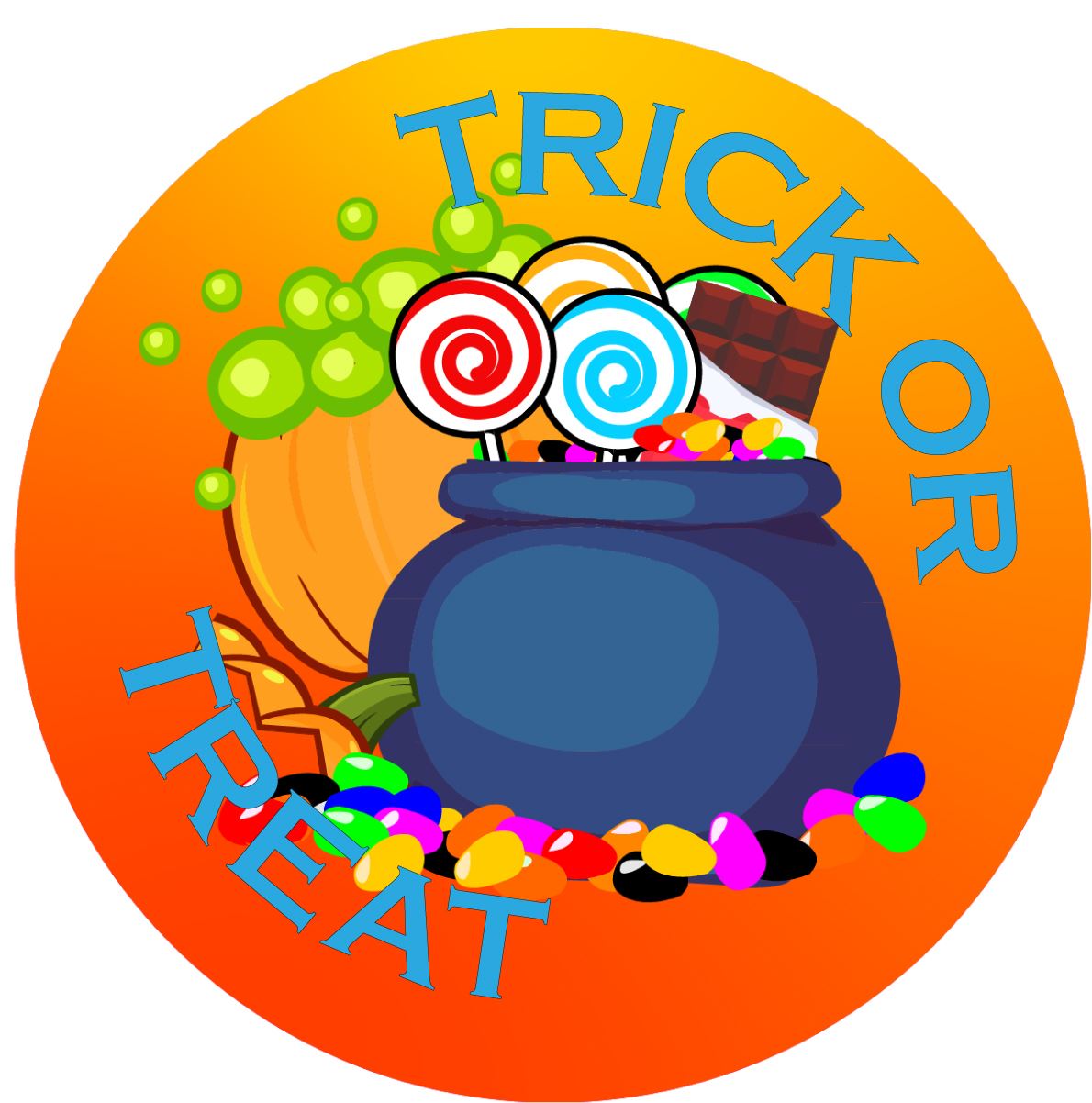144 Halloween Candy 30mm Trick or Treat Children's Reward Stickers for Teachers or Parents