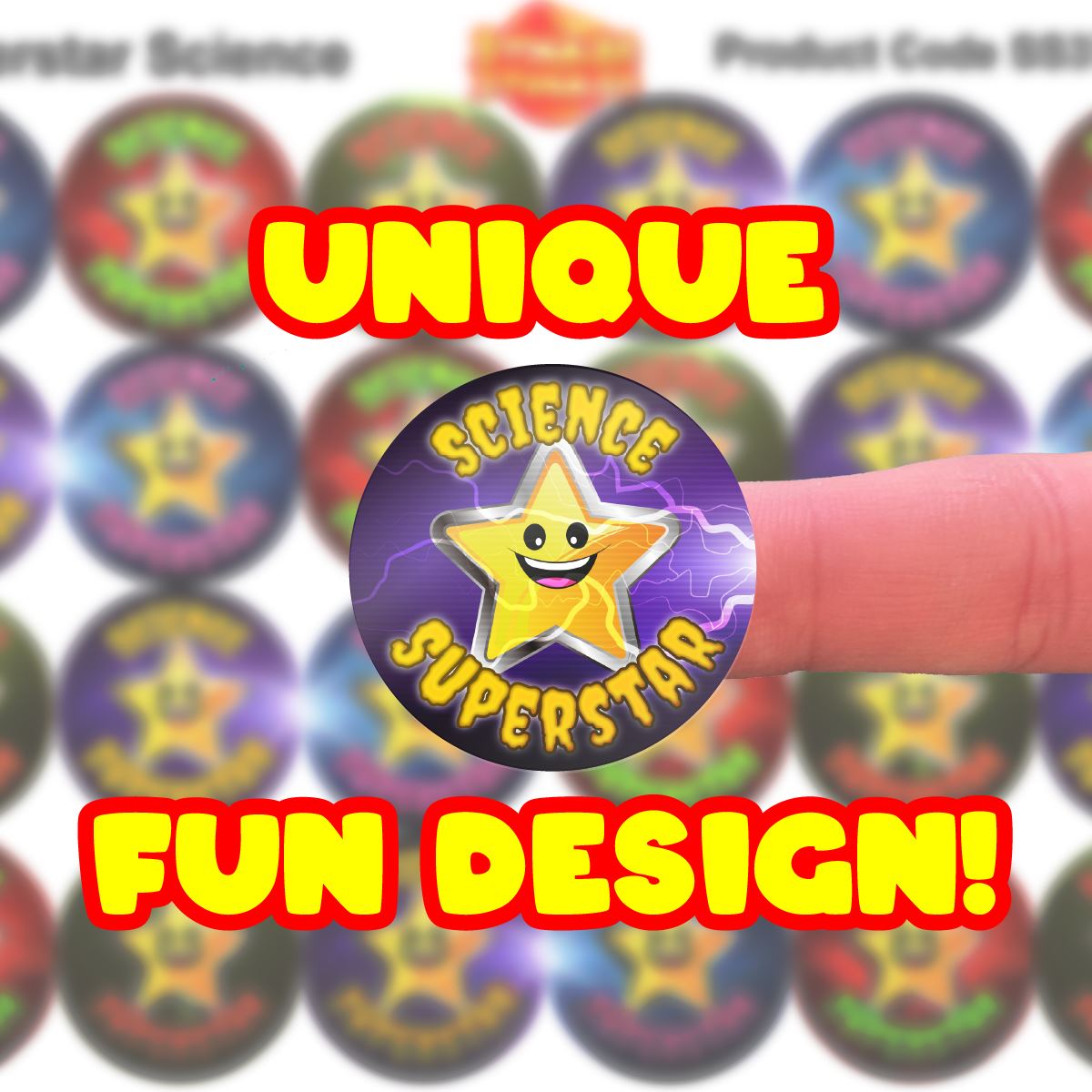 144 Superstar Science 30mm Reward Stickers for Teachers, Parents and Party Bags