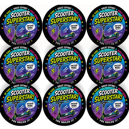 144 Scooter Awards Children's Reward Stickers - 30mm - Parents, Skateparks