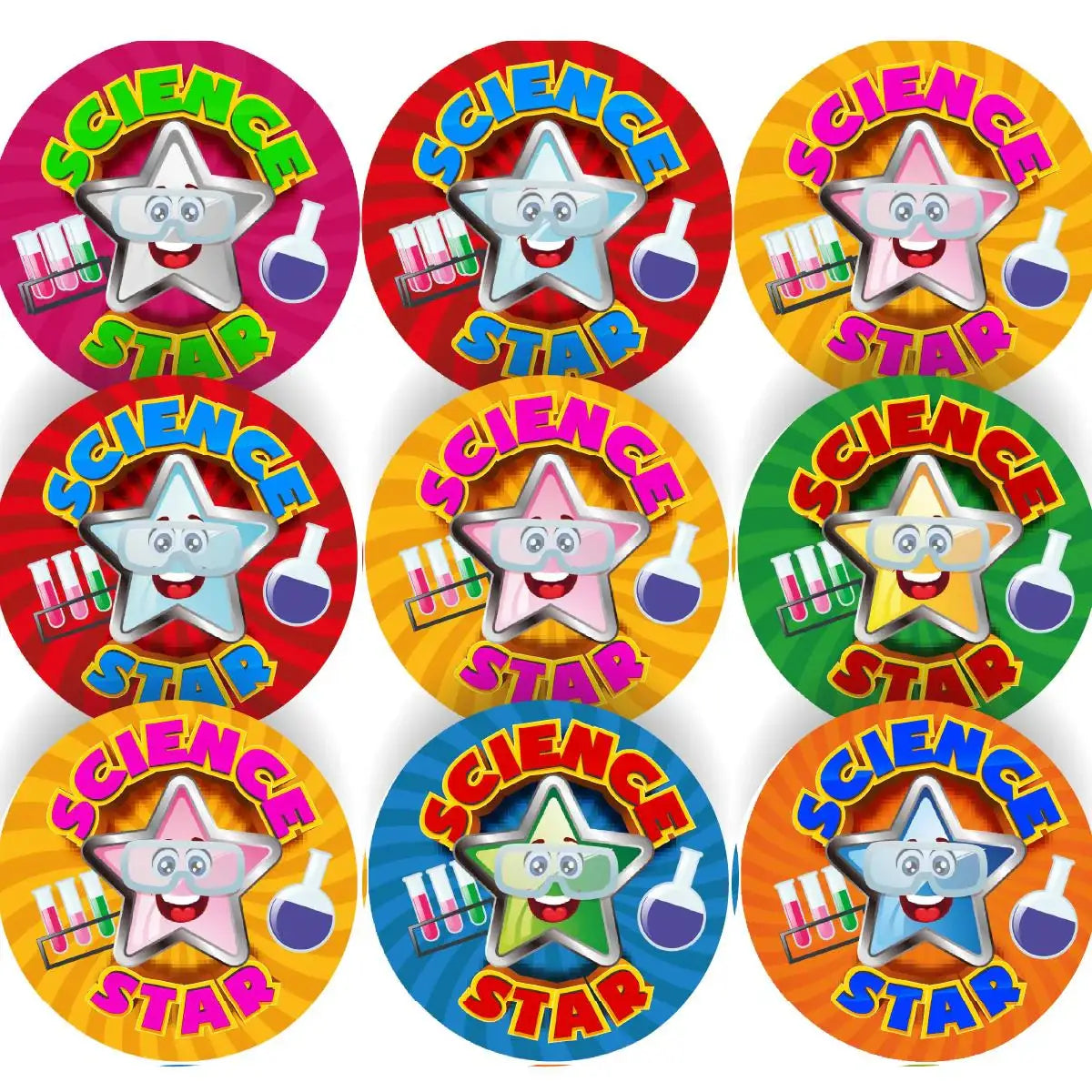 Science Star Sticker Round 144 Star Science - 30mm - Glossy Reward Stickers for Teachers & Parent ...