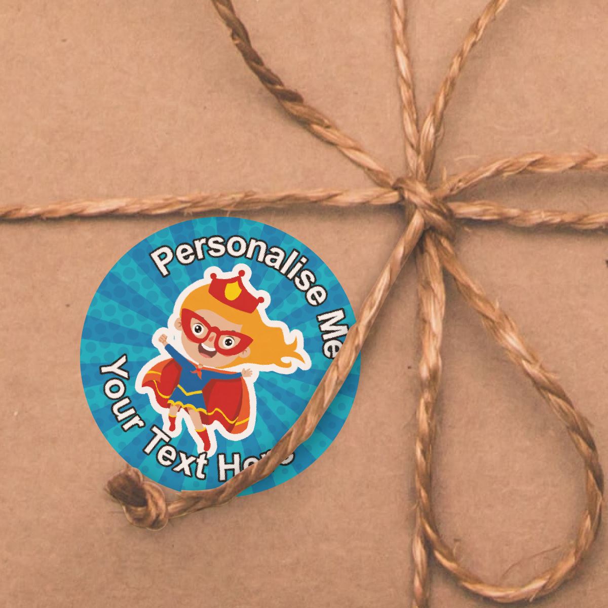 144 Personalised 30mm Superhero Kids Reward Stickers for School Teachers, Parents and Nursery