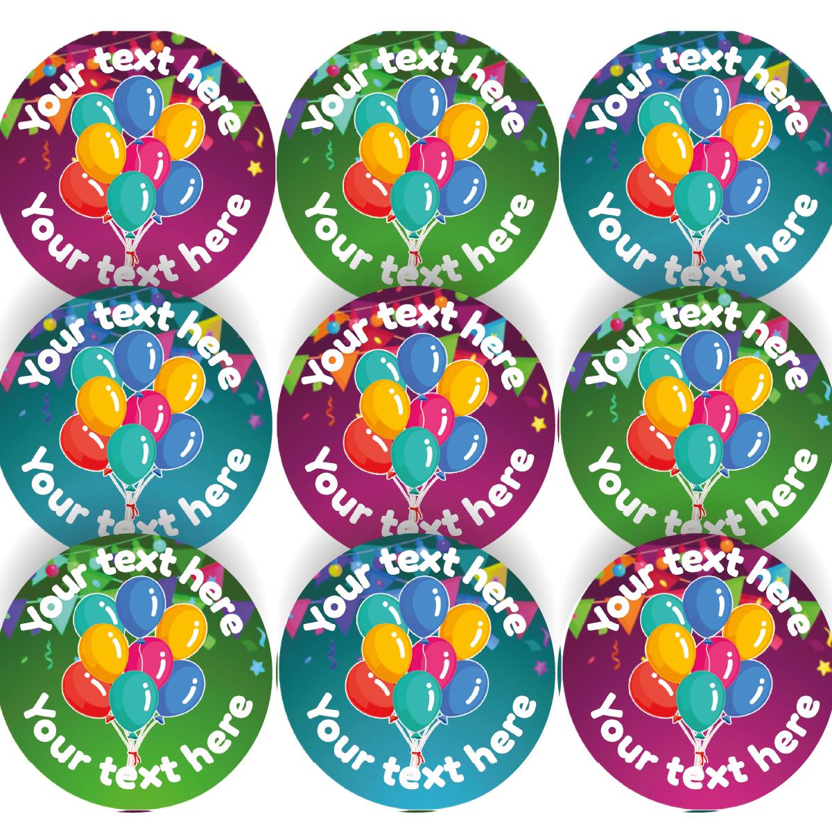 144 Personalised Birthday Balloons 30mm Reward Stickers for School Teachers, Parents and Nursery