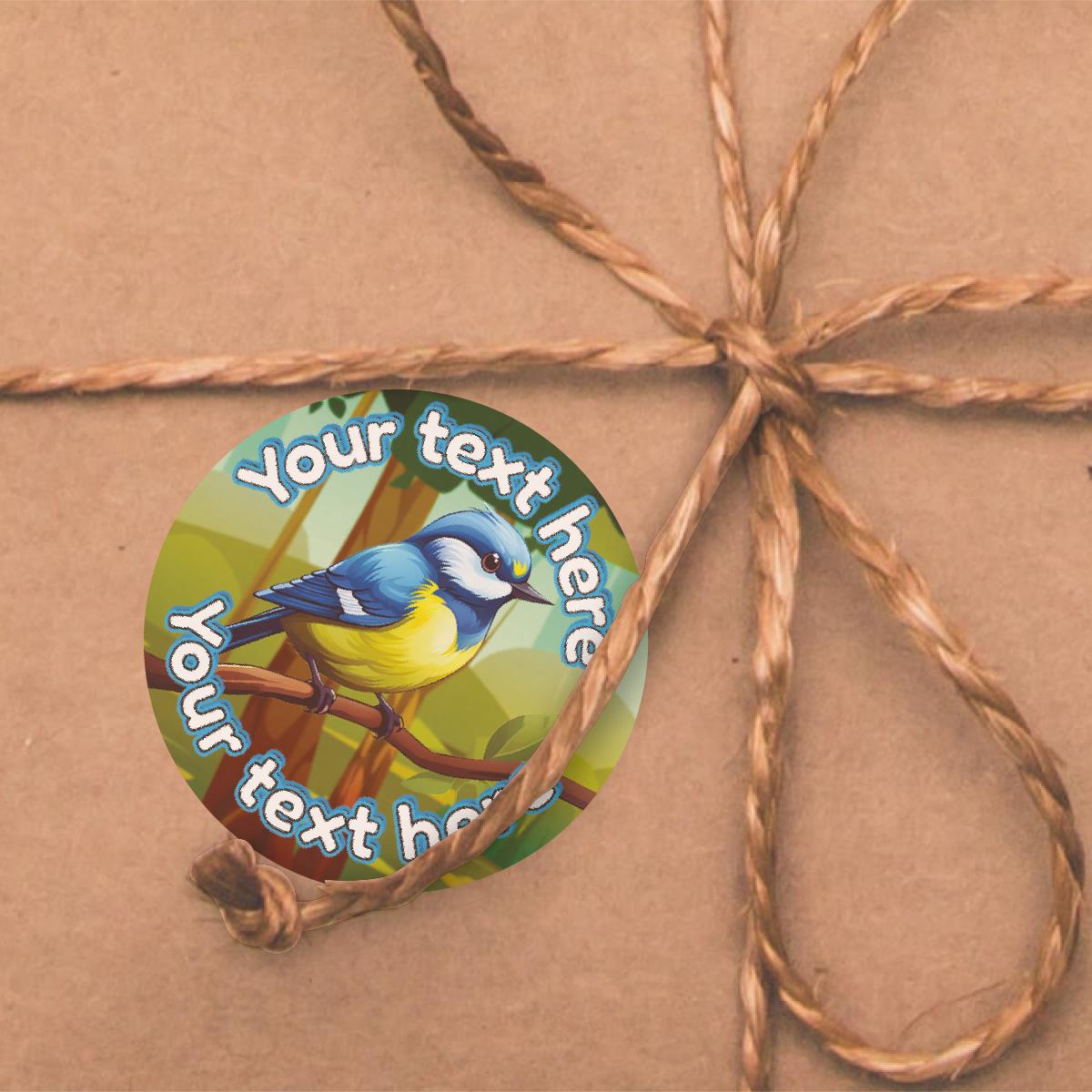 144 Personalised Bluetit Bird 30mm Reward Stickers for School Teachers, Parents and Nursery