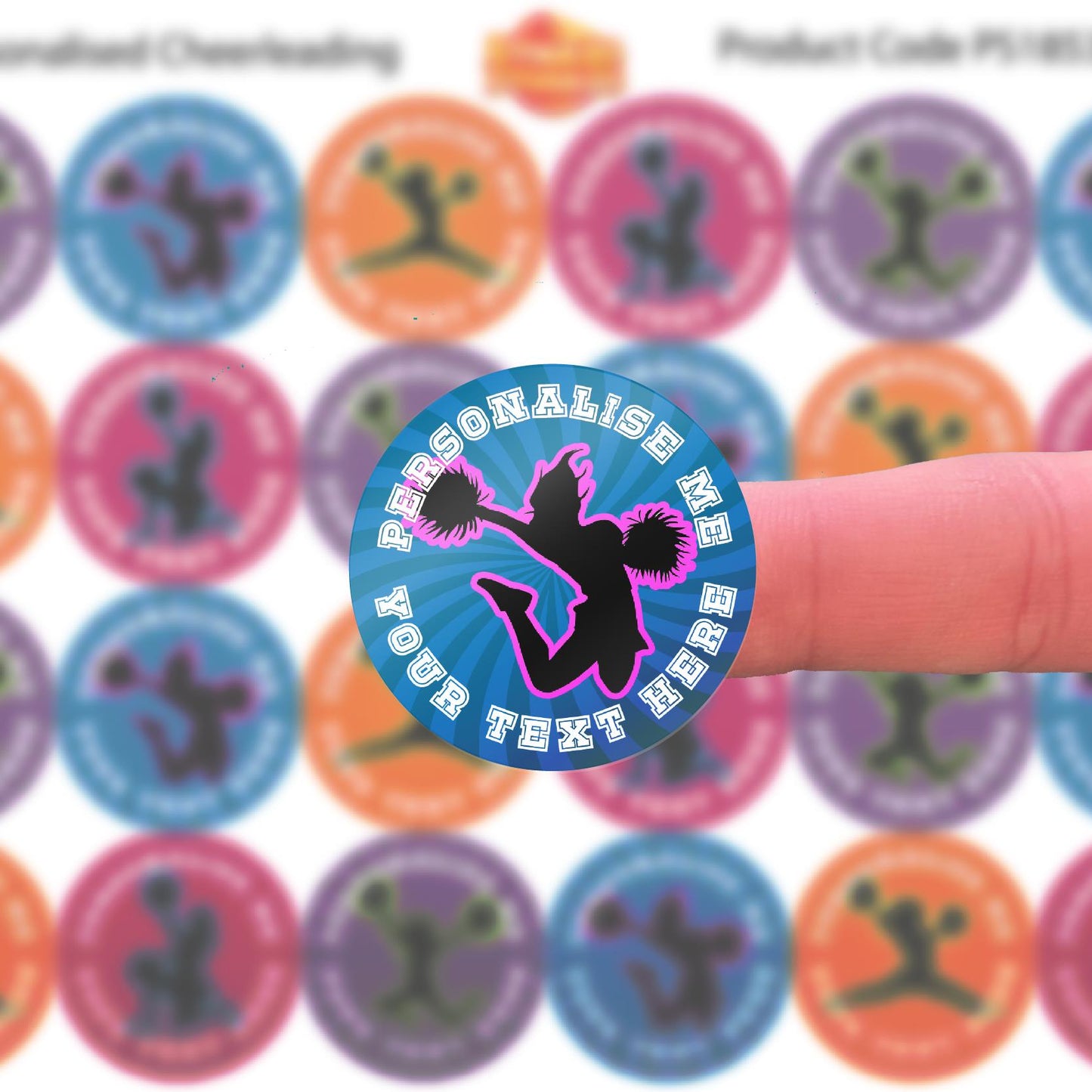 144 Personalised Cheerleading 30mm Sport Reward Stickers for School Teachers, Parents and Nursery