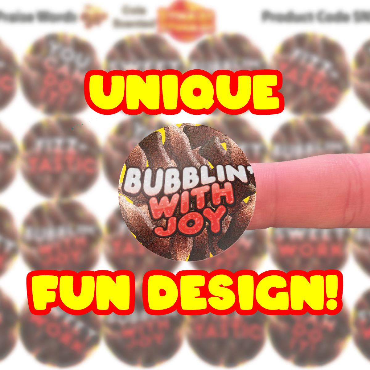 120 Cola Bottle Praise Words Scented  30mm Reward Stickers for Teachers, Parents and Party Bags