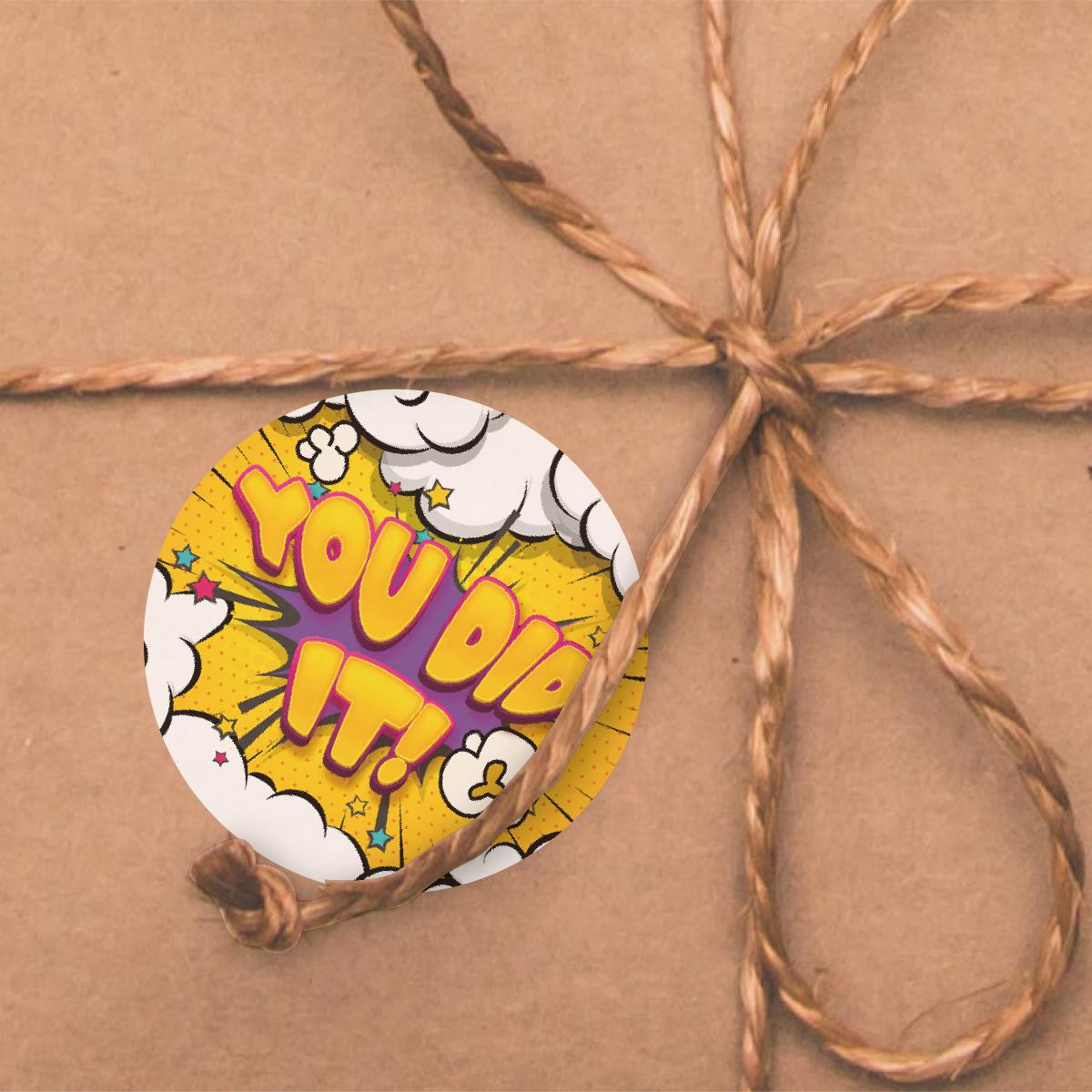 120 Popcorn Poppin' Praise Words 30mm Scented Reward Stickers for Teachers, Parents and Party Bags