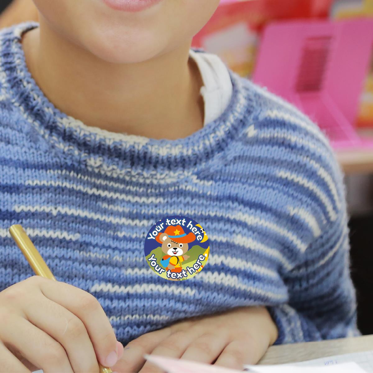 144 Personalised Camp Cubs 30mm Forest School Scout Reward Stickers for School Teachers, Parents and Nursery