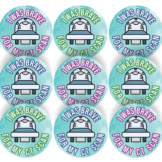 144 I Was Brave For My CT Scan 30mm Reward Stickers for Nurses, Doctors, Radiographers