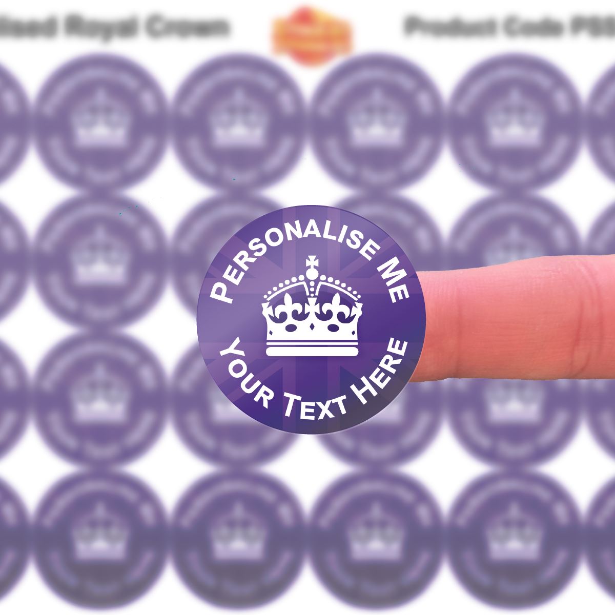 Royal Crown 144 Personalised 30mm Reward Stickers for School Teachers, Parents and Nursery