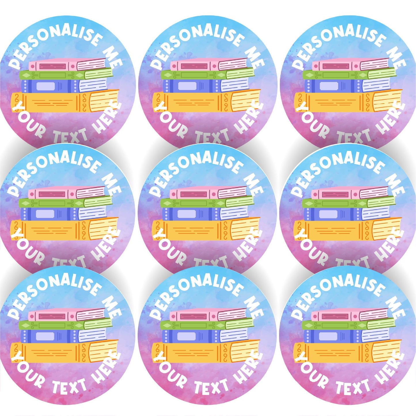 144 Personalised Book Stacks 30mm Reading Reward Stickers for School Teachers, Parents and Nursery