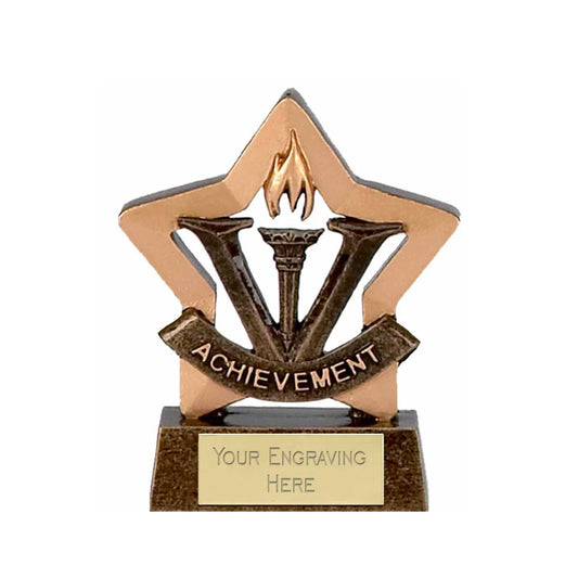 Sticker Stocker - Mini Star Achievement Award Trophy 8cm Resin FREE engraving and Certificate