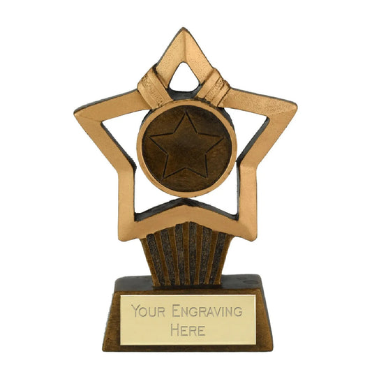 Sticker Stocker - Mini Star Plus Gold Star Award Trophy 10cm Resin FREE engraving and Certificate