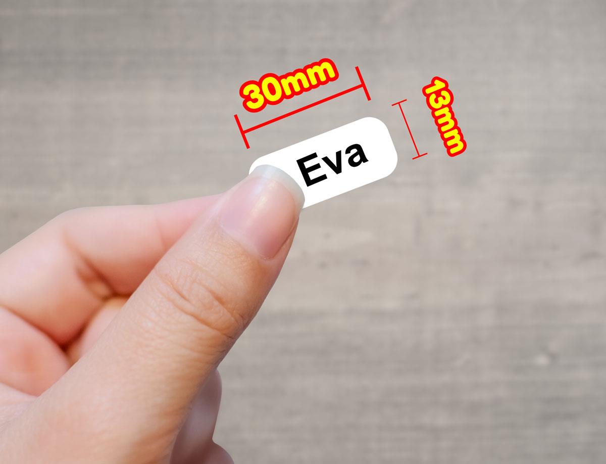 Personalised No-Iron Name Labels for School Clothing & Stationery – 30 mm x 13 mm (Pack of 48)