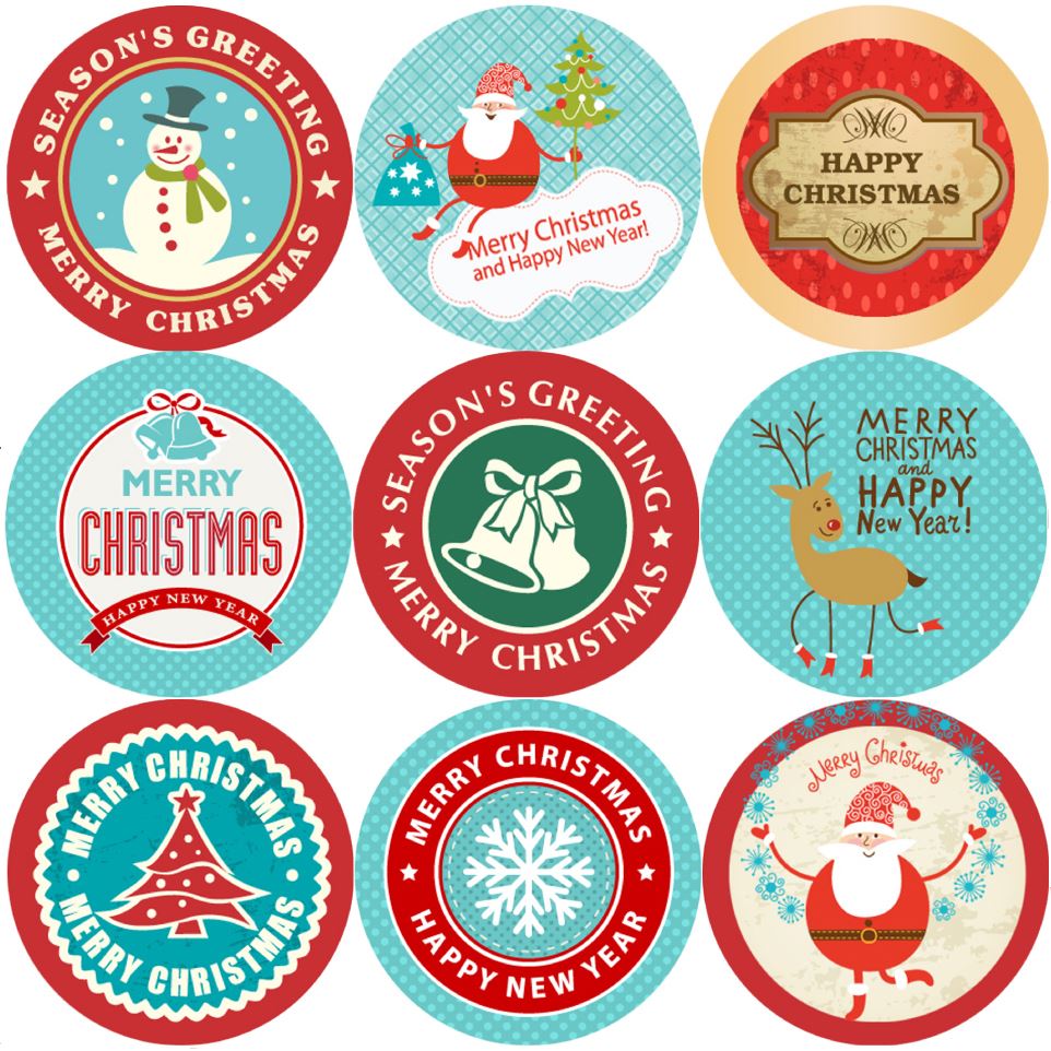 144 Christmas Tidings 30mm Children's Xmas Reward Stickers for Teachers or Parents