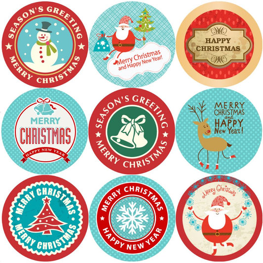 144 Christmas Tidings 30mm Children's Xmas Reward Stickers for Teachers or Parents