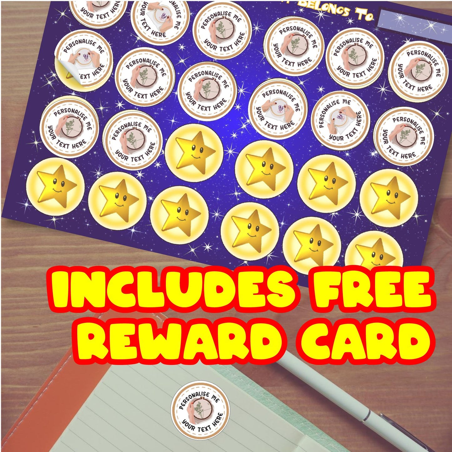 144 Personalised Cross Stitch Embroidery Sewing 30mm Glossy Stickers Labels